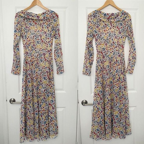 Mochi the art of embroidery made in India sheer floral dress - Picture 1 of 2